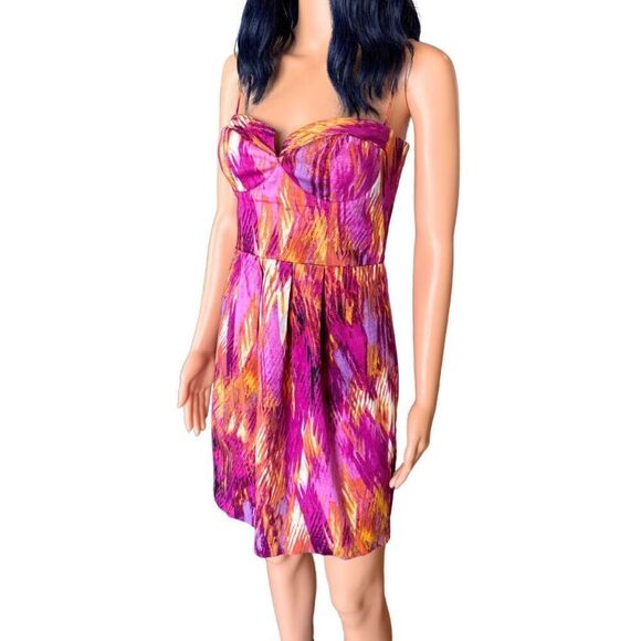 Bisou Bisou Michele Bohbot Pink Bodycon Cocktail Mini Dress Size 4 - Picture 4 of 7